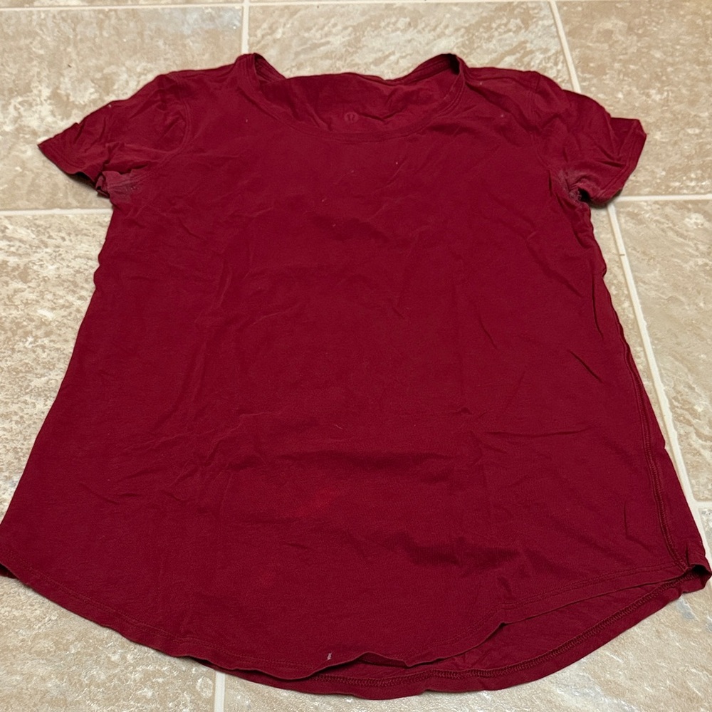 Lululemon Athletica Rich Red Short Sleeve Tee